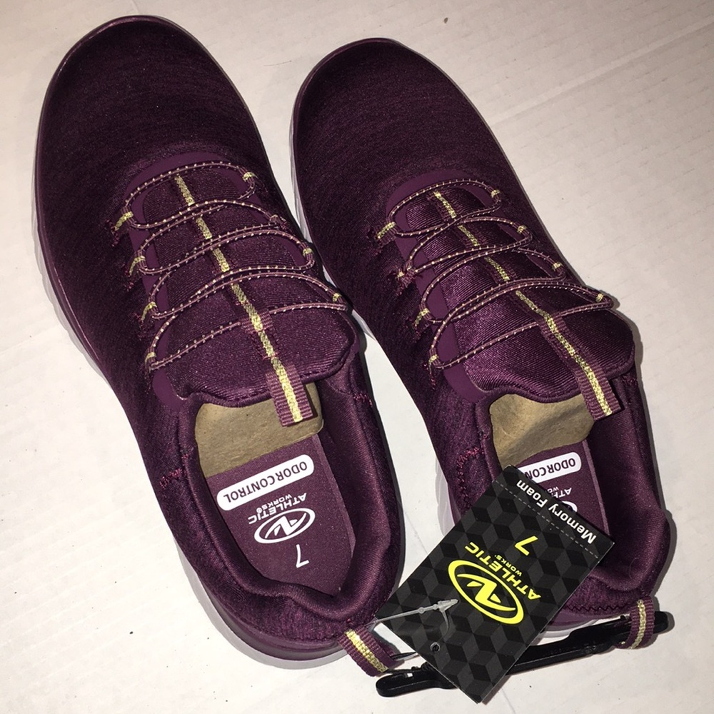 Athletic Works Women's Memory Foam Slip-On Sneakers - Plum